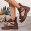Orthopedic Sandals for Women with Soft Leather Platform and Wedge