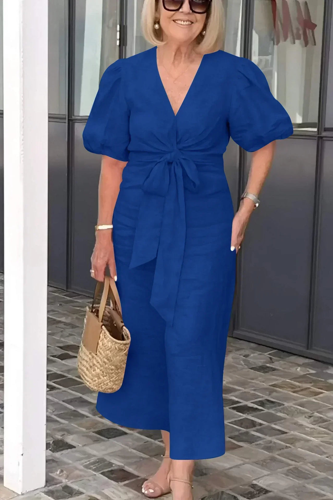 Natasha™ Elegant V-Neck Dress
