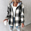 PAIGE | Chic Plaid Long-Sleeve Button Down Hooded Jacket