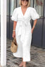 Amara™ - V-Neck Cotton Dress With Laces