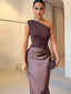 Sofie - One-Shoulder Satin Maxi Dress