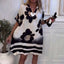 Noir Bloom™| Dress with Artistic Floral Print and Loose Fit