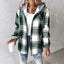 PAIGE | Chic Plaid Long-Sleeve Button Down Hooded Jacket
