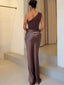 Sofie - One-Shoulder Satin Maxi Dress