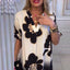 Noir Bloom™| Dress with Artistic Floral Print and Loose Fit