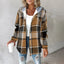 PAIGE | Chic Plaid Long-Sleeve Button Down Hooded Jacket
