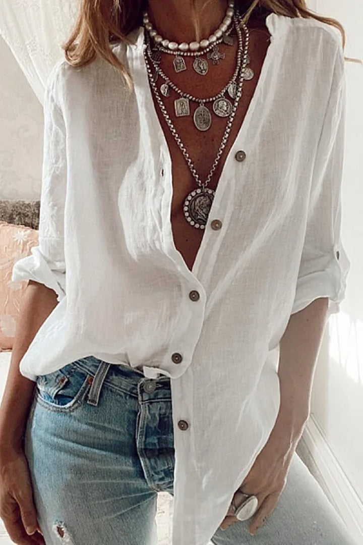Lara™ Cotton V-Neck Shirt
