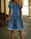 Short Sleeve Denim Jumpsuit