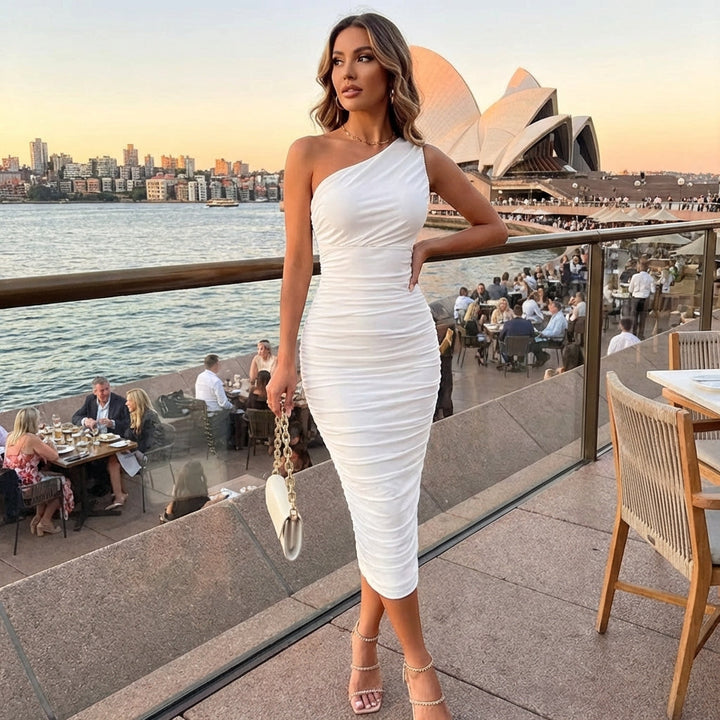 Sienna | One-Shoulder Confidence Midi Dress