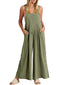 Sleeveless Jumpsuit with Wide Legs and Pockets