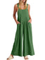 Sleeveless Jumpsuit with Wide Legs and Pockets