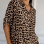 Stylish Shirt with Leopard Print and Adjustable Sleeves