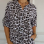 Stylish Shirt with Leopard Print and Adjustable Sleeves