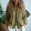 Ambre - Vintage Leaf Print Blouse