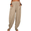 Wide-leg Linen and Cotton Pants for Women