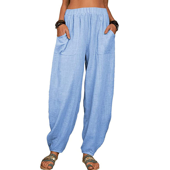 Wide-leg Linen and Cotton Pants for Women