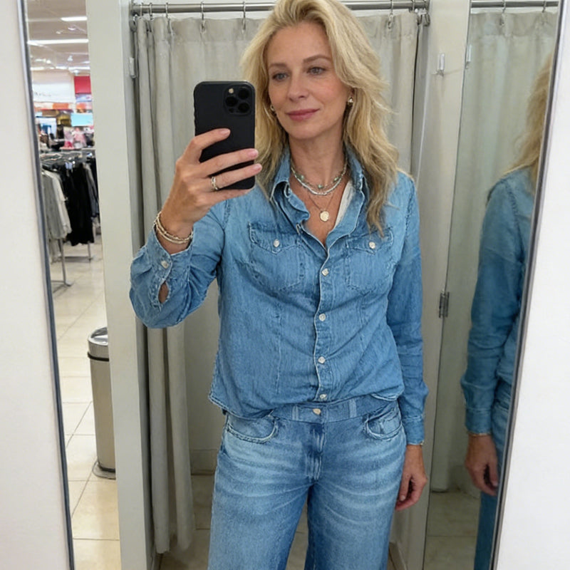 Women’s 2-piece Denim Pajama Set