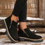 Women's Ankle Boots With Round Toe and Side Zipper