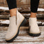 Women's Ankle Boots With Round Toe and Side Zipper