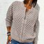 Women's Knitted Jacket with Zipper and Cutouts