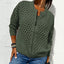 Women's Knitted Jacket with Zipper and Cutouts