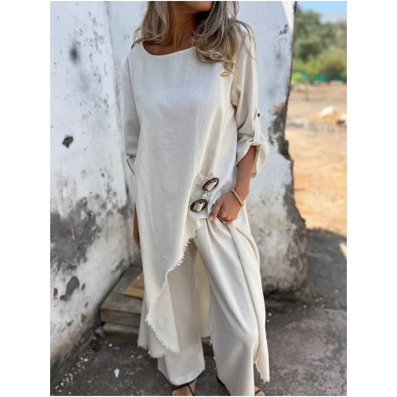 Women's Loose Fit Irregular Dress and Pants