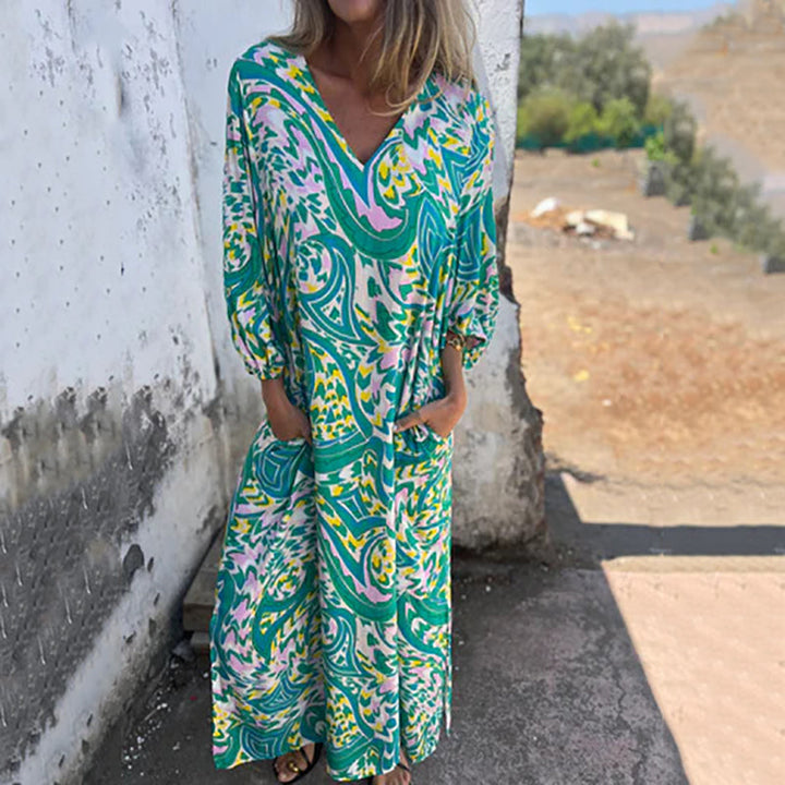 Women’s Maxi Dress with V-Print