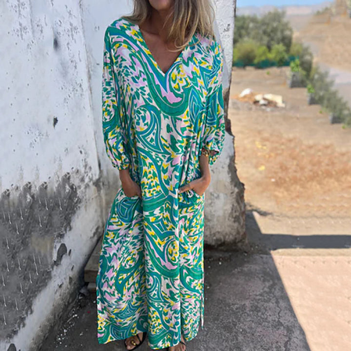 Women’s Maxi Dress with V-Print
