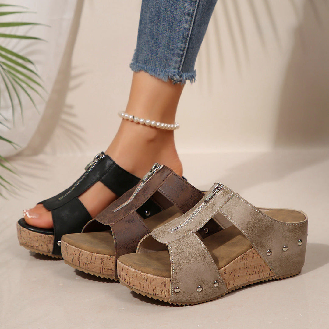 Women's Sandals with Open Toe and Wedge