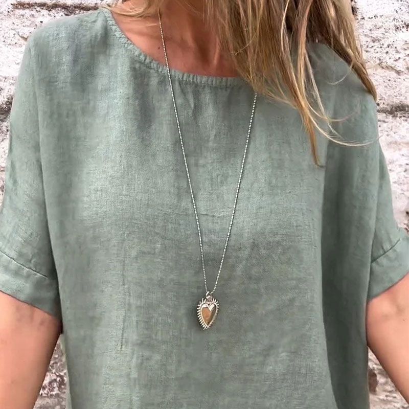 Women's Solid Color Cotton Linen Blouse