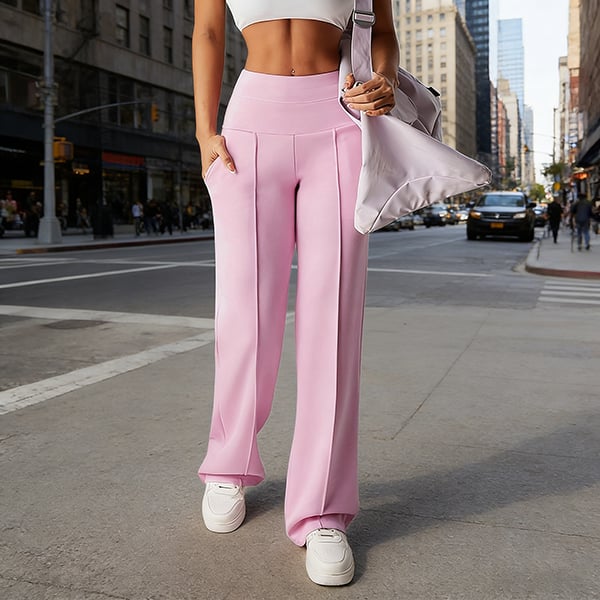 Women's Solid Color Loose Straight Leg Pants
