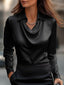 Floraya™ | Satin Swing Collar Shirt Top