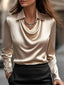 Floraya™ | Satin Swing Collar Shirt Top