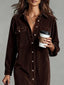 REVELYN™ | Soft-Touch Corduroy Midi Dress