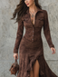VALENYA™ | Vintage Ruffle Lapel Dress