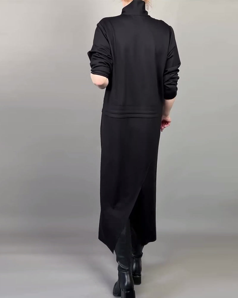 Women's Modern Zip Collar Dress