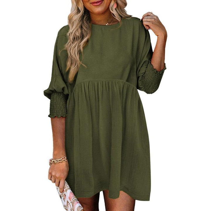 MIRASOL | Casual Crew Neck Loose Fit Mini Dress