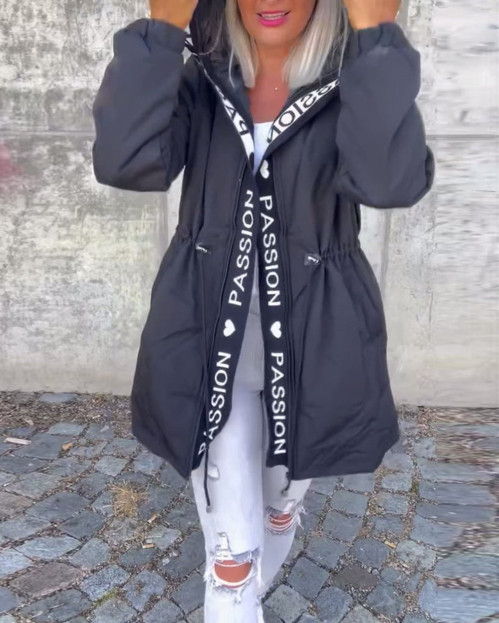 Comfy Hooded Drawstring Coat