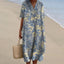 Tamar - Casual Floral Art Print V-neck Dress