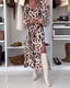 Printed V-Neck Sexy Dress