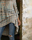 Irregular Shoulder Polka Dot Print Blouse