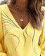 Women's V-Neck Printed Blouse With Puff Sleeves