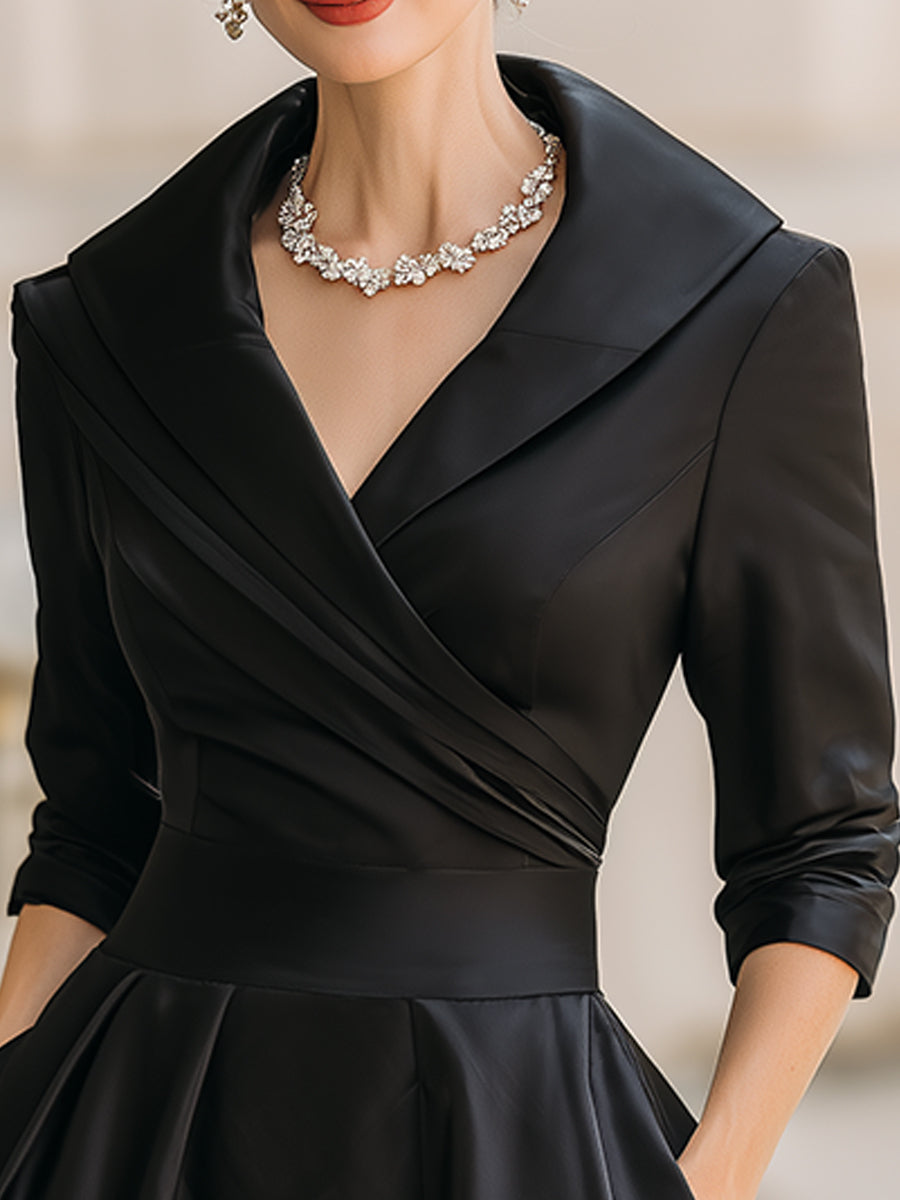 Linae™ | Elegant Satin Midi Dress
