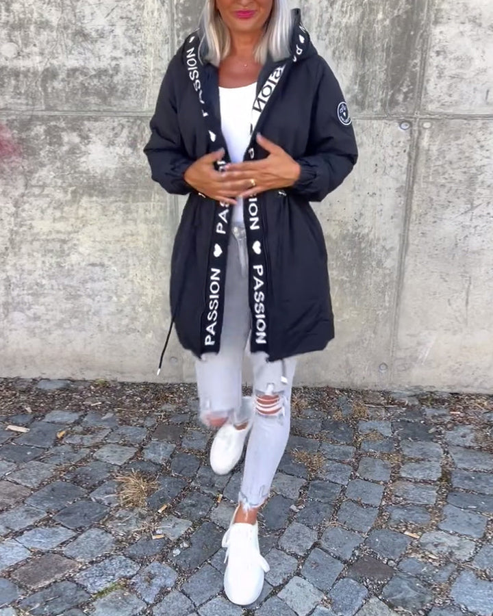 Comfy Hooded Drawstring Coat