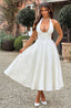 Niamh - Elegant Embroidered Deep V Sleeveless Dress