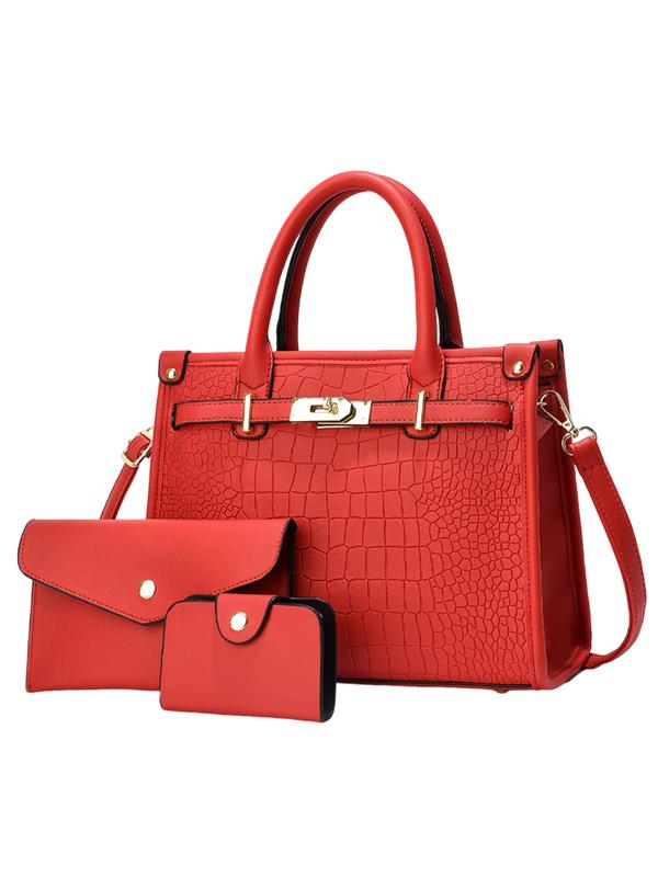 ALENOR – Crocodile Embossed Large Capacity Crossbody Handbag Set