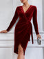 Madison – Royal Blue Velvet Wrap Midi Dress