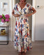 MAYA- Elegant floral print pleated dress
