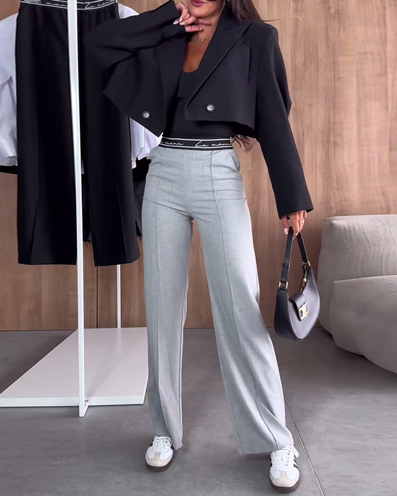 Women's Casual Straight-leg Zipper Trousers