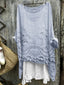Maelis - Embroidered Dual-Hem Printed Blouse